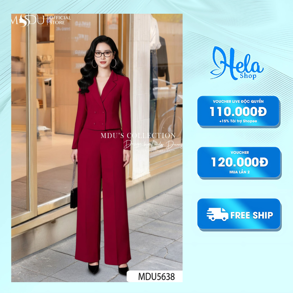 ชุดเสื้อกั๊กรวมเสื้อกั๊ก 2 ชั้นและกางเกงทรงตรงทันสมัยทําจากมะม่วงอิตาลีคุณภาพสูง MDU5638