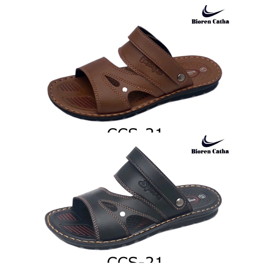 รองเท้าแตะหนังผู้ชาย สลิงหลัง PU สําหรับผู้ชาย CCS21 ไซส์ 39-43 ของแท้ Biorencatha