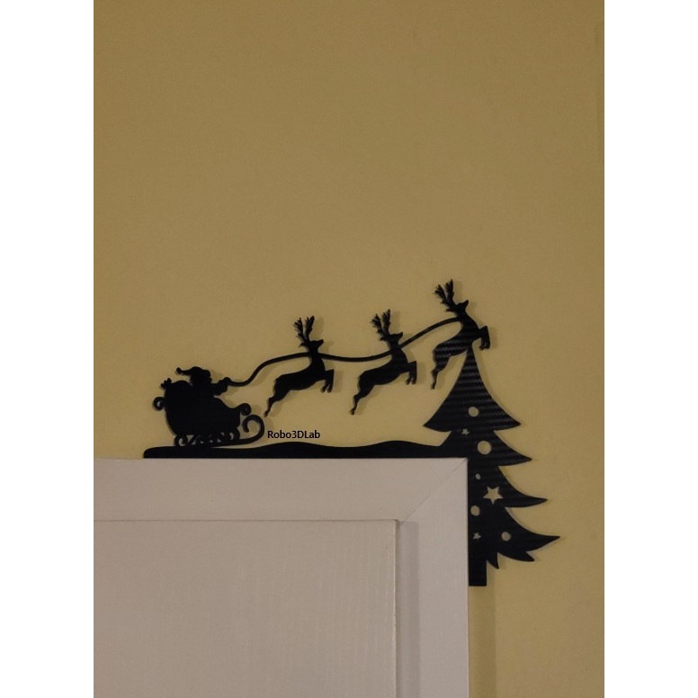 ตกแต่งคริสต์มาสมุมประตู Santa Clause Reindeer Xmas สําหรับร้านค้า คาเฟ่ สํานักงาน บ้าน Robo3DLab การ