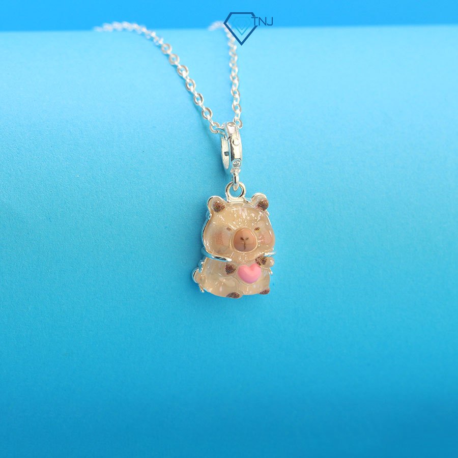 สร้อยคอเด็กสีเงินรูปคาปิบาระน่ารัก DCT0119 - TNJ Jewelry