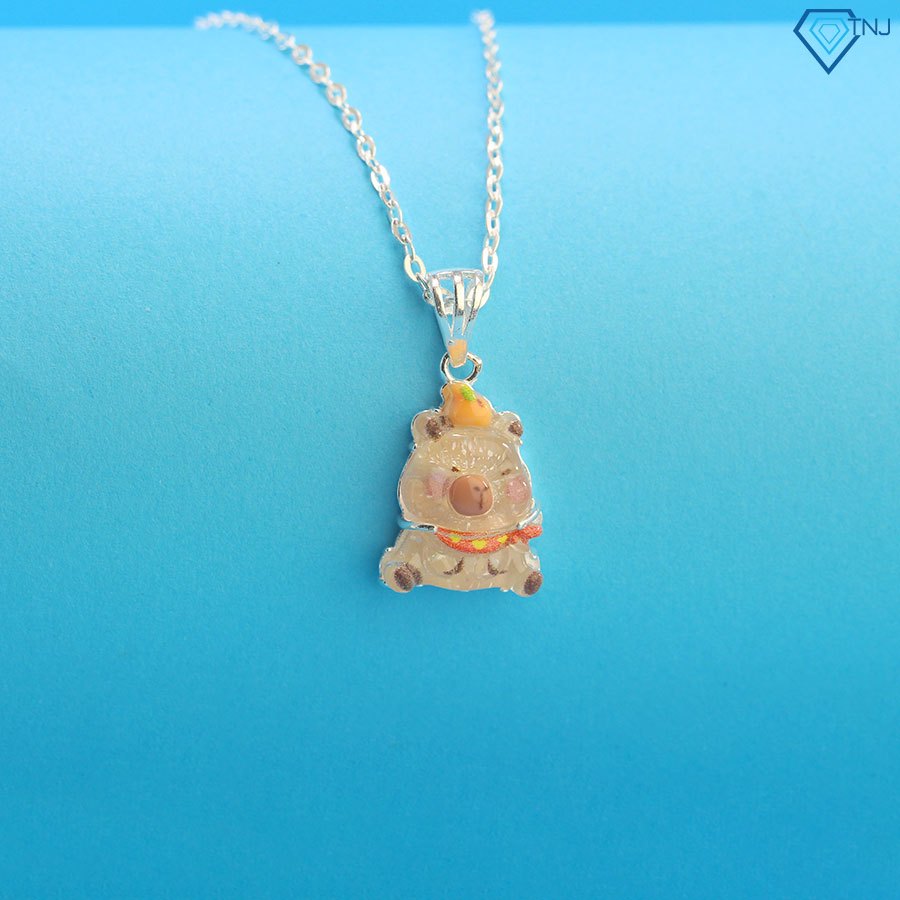 สร้อยคอเงินรูปคาปิบาระที่สวยงามและตลกสําหรับเด็ก DCT0120 - TNJ Jewelry