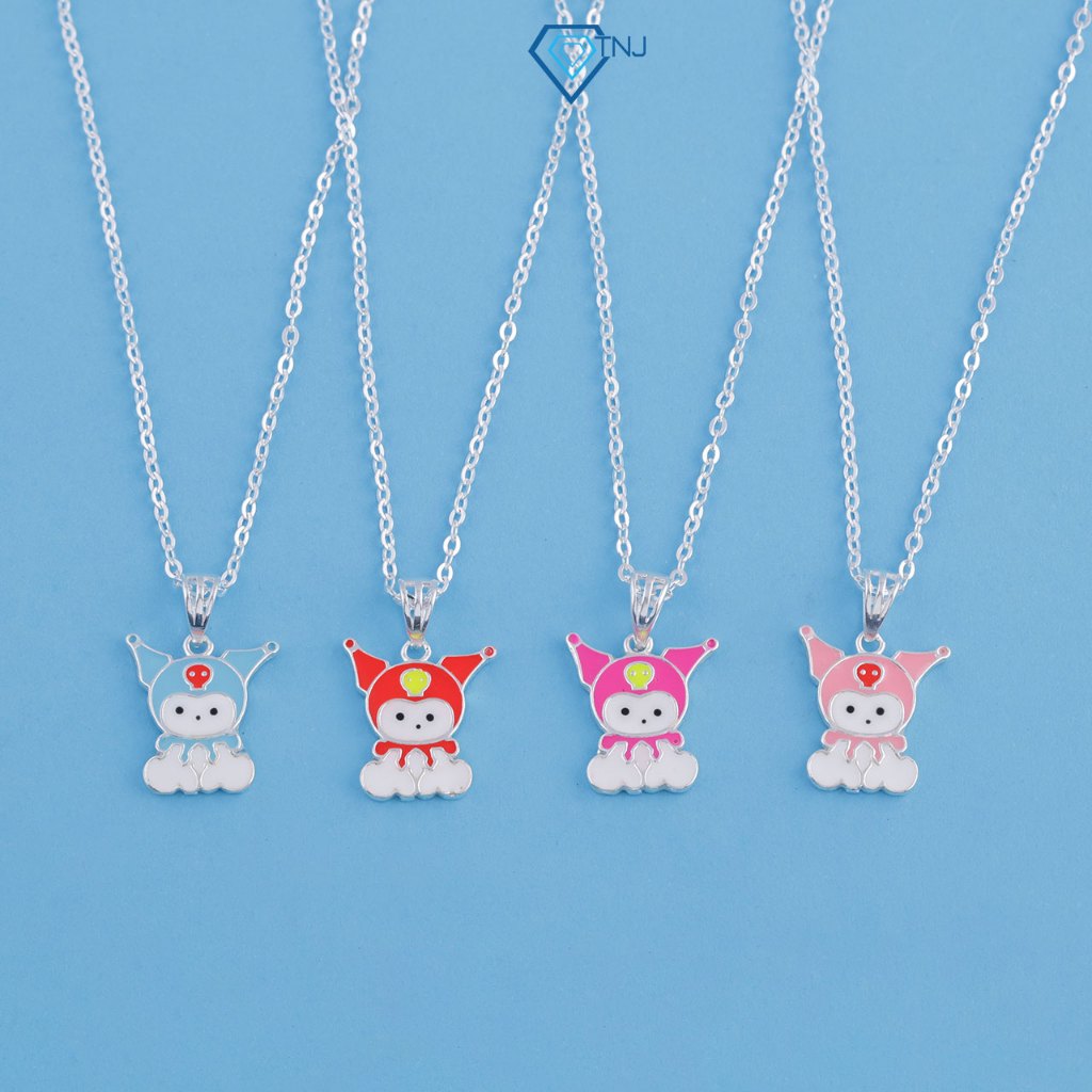 สร้อยคอเงินสําหรับเด็กผู้หญิงรูปทรงคุโรมิที่สวยงามและน่ารัก DCT0131 - TNJ Jewelry