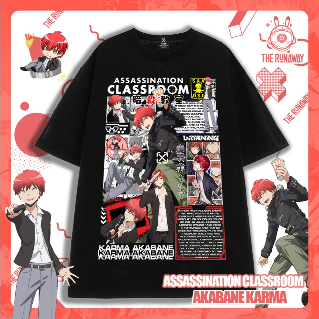 ห้องเรียน Assasin: เสื้อยืด Karma Akabane Maximum Cotton 100% Men / Women โดย The Runaway