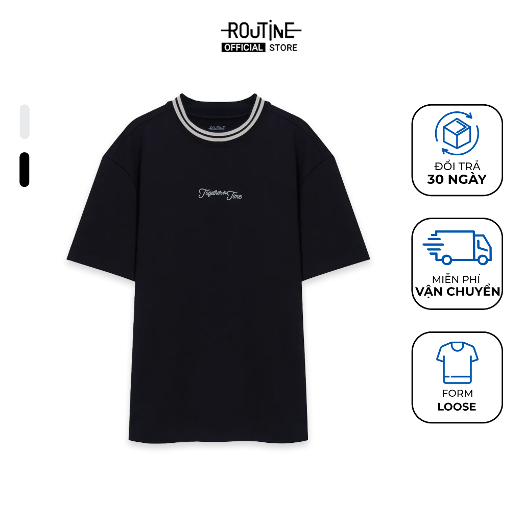เสื้อยืดแขนสั้นผู้ชายคอปกหลวม - Routine 10S25TSS027
