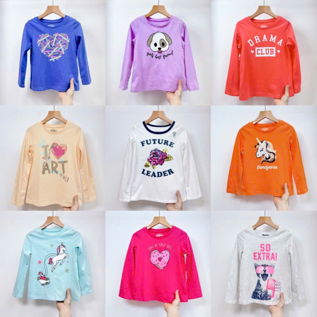 Size 4T-6T - เสื้อยืดแขนยาวเด็กผู้หญิงของแท้ 1140