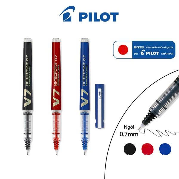[SUPER HOT] COMBO 3 PILOT HI-TECPOINT V7 WATER INK PEN (BX-V7) 0.7mm Nib - เขียนเรียบมาก หมึกเข้มมาต