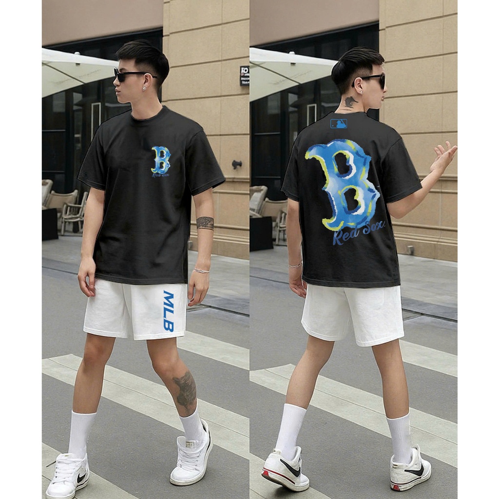 B RED.SOX ชุดกีฬาแขนสั้นผู้ชาย ผ้าคอตตอน 100% ยืด 2 ทิศทาง Cool Dynamic Style