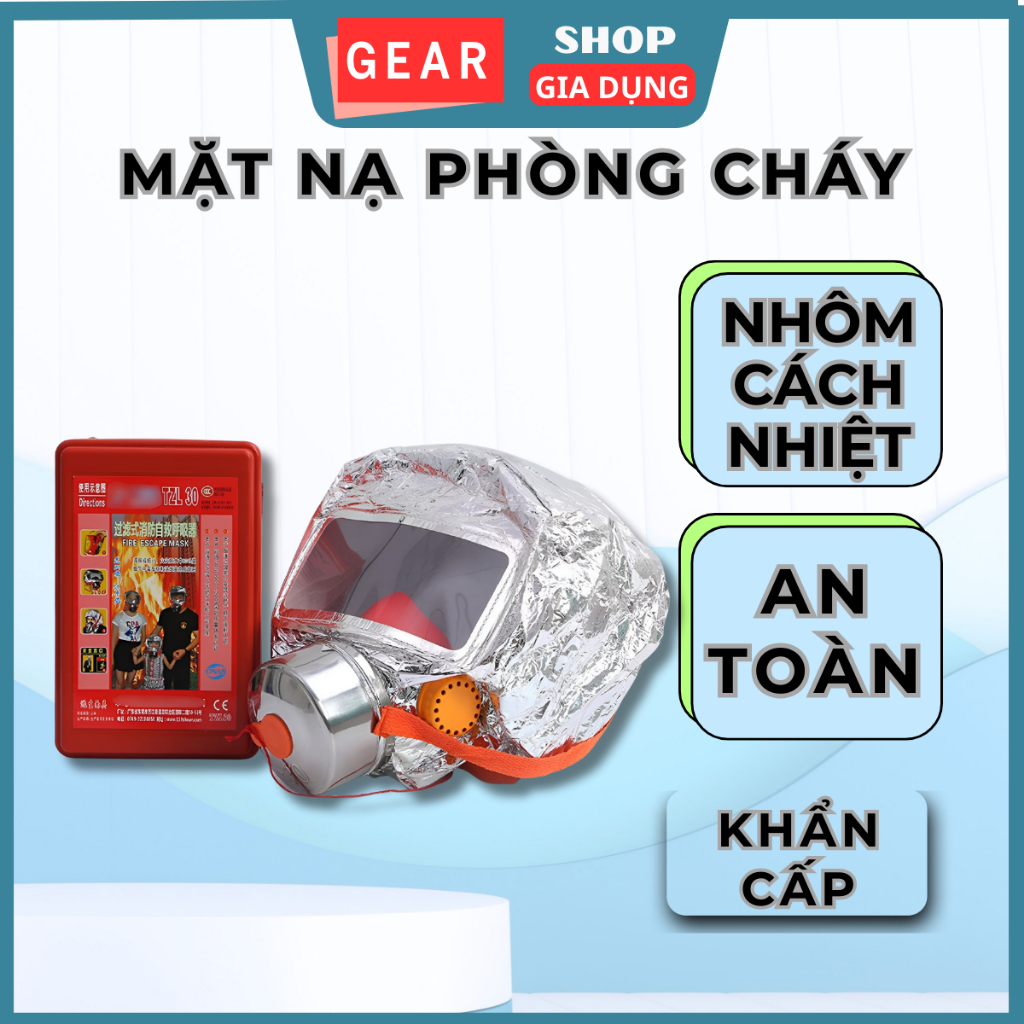 GEAR SHOP TZL30A หน้ากากป้องกันควันระดับพรีเมียมพร้อมมาตรฐานกันไฟมีเอฟเฟกต์ป้องกันแก๊สพิษ ควันพิษ กร
