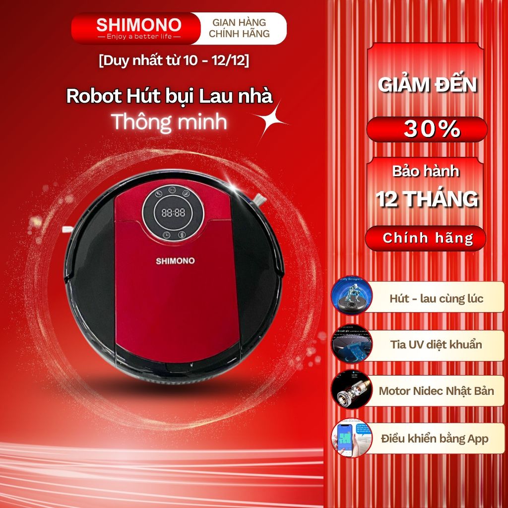 SHIMONO 4in1 เครื่องดูดฝุ่นหุ่นยนต์ Sweeping Vacuum Mopping DIY UV Disinfection Book 3000Pa ดูด ZK80