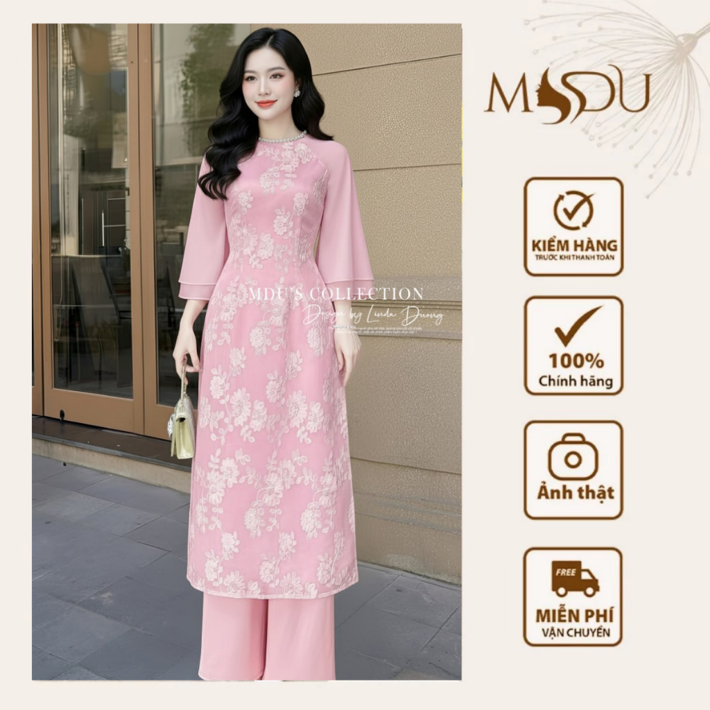 ออกแบบมา ไปที่ ได ชุด MDU4590 ทําจากผ้าไหมเงาด้วยเย็บปักถักร้อยดอกไม้หรูหรารวมกันด้วยปกหินประณีตจาก 