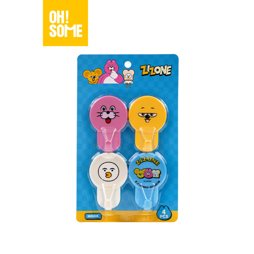 OHSOME x Zizone- ชุด Pingo Bread18 Zizi ตะขอติดผนังพลาสติก แรงดี เหนียวสุดๆ น่ารัก