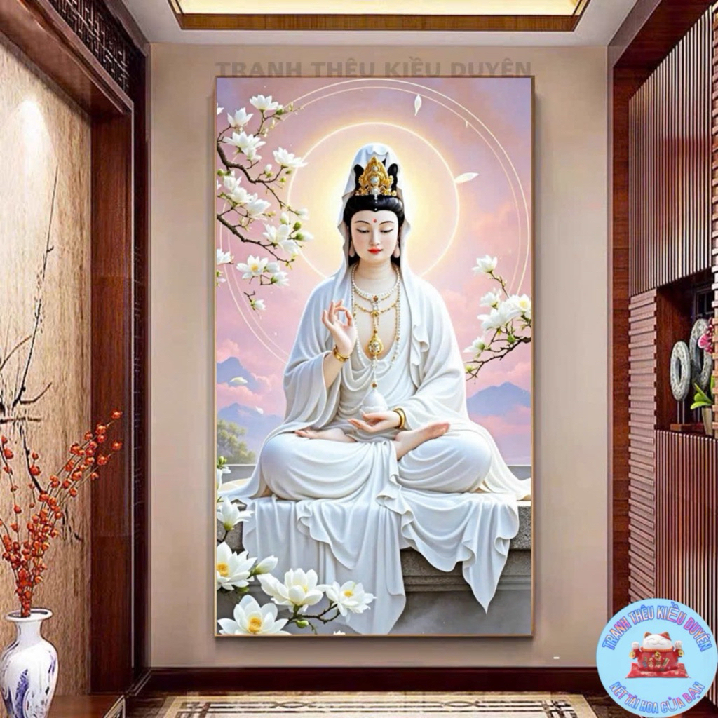 ภาพวาดเพชร 5D ของ Avalokiteshvara VS633 (80x94ซม.) - ภาพวาดเปล่าไม่มีเพชร