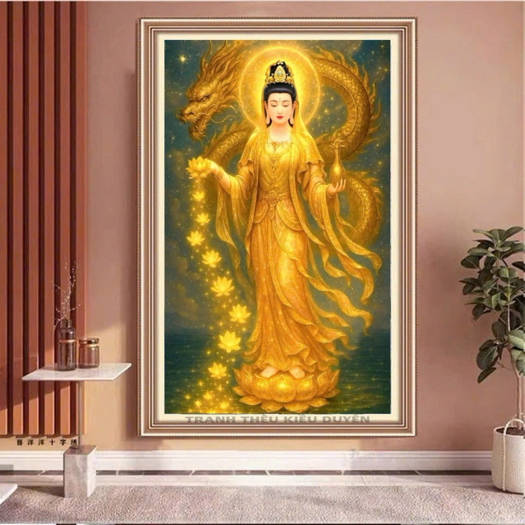 ภาพวาดเพชร 5D ของ Avalokiteshvara VS630 (60x88cm) - ภาพวาดเปล่าไม่มีเพชร