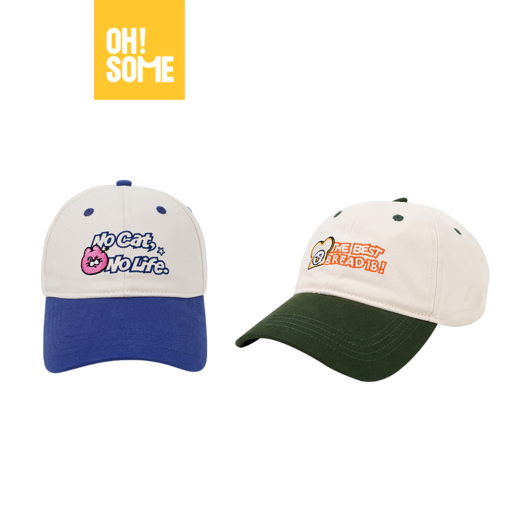 OHSOME x Zizone- หมวกเบสบอลลาย Pingo & Bread18 ปักลายผ้าหนาและน่ารัก ผสมผสานสีแฟชั่น