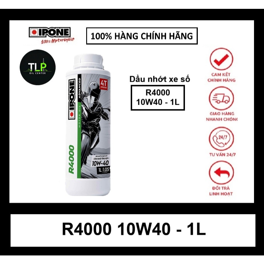 ESTER TECHNOLOGY SYNTHETIC LUBRICANTS สําหรับรถยนต์ดิจิตอล IPONE R4000 10W40 - 1 ลิตร