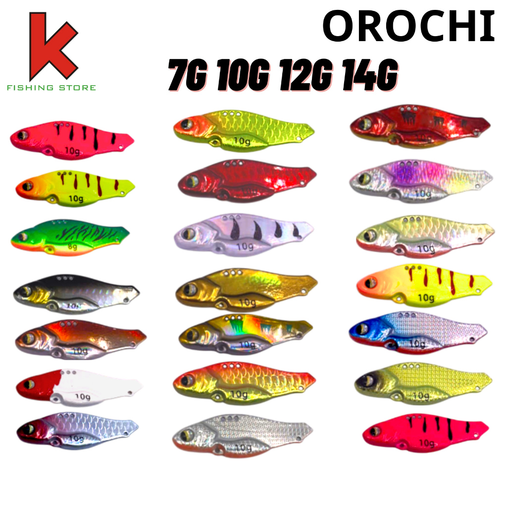 Orochi ปลาเหล็กตัวอ่อน 3.5g 8g 10g 12g 14g เชี่ยวชาญในการตกปลาสําหรับปลาช่อน ปลากะพง และม้าที่เปลี่ย