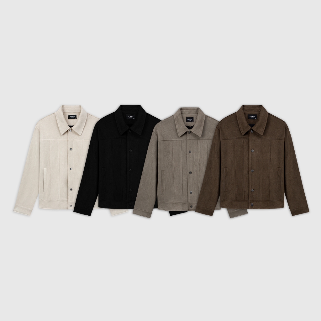 โรเวย์ เสื้อแจ็คเก็ต หนังนิ่มคุณภาพสูง | หนังกลับกระดุม