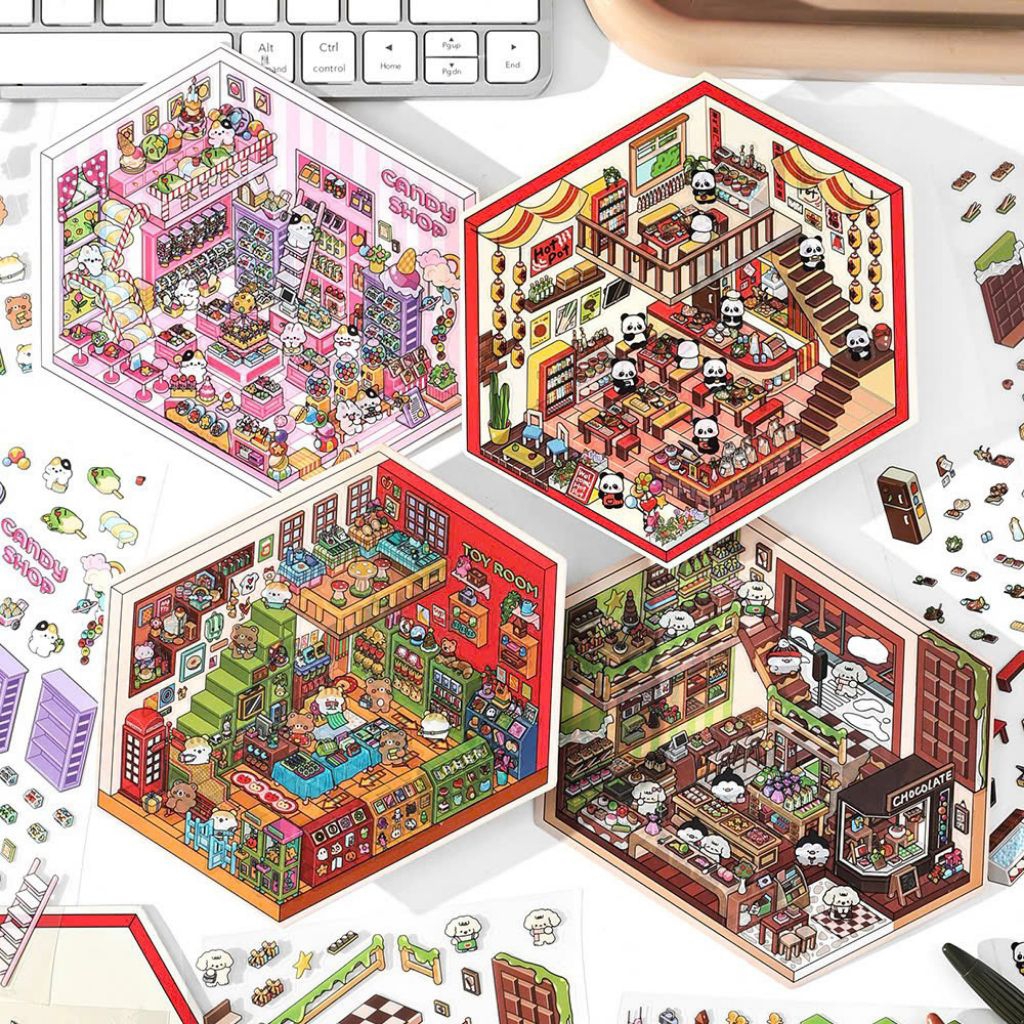 สติ๊กเกอร์ Infeelme สติ๊กเกอร์ทิวทัศน์ 3D 3D