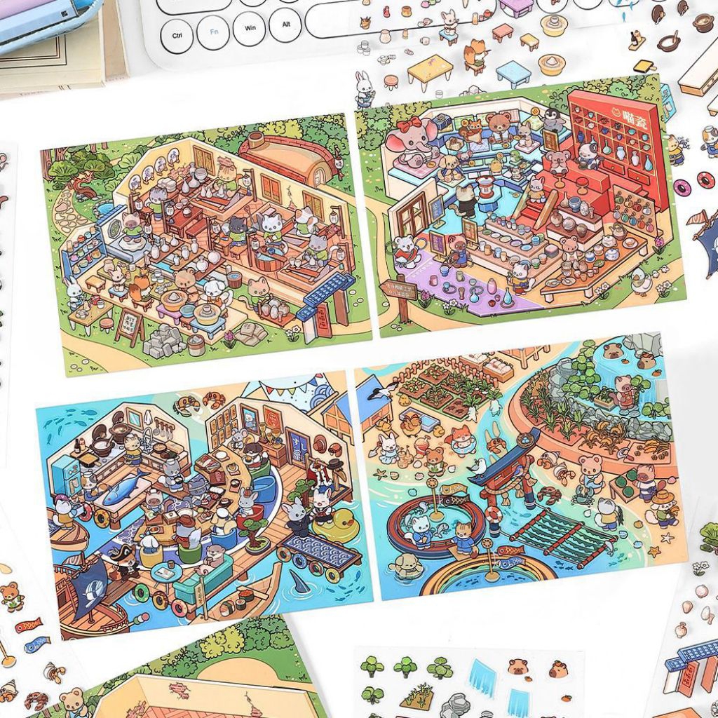 สติ๊กเกอร์ Infeelme สติ๊กเกอร์ทิวทัศน์ 3D 3D