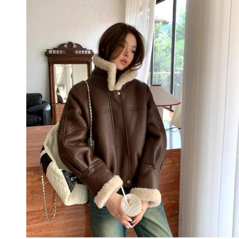 เสื้อแจ็คเก็ตหนังWELD PREMIUM COTTON FREE SIZE 9596