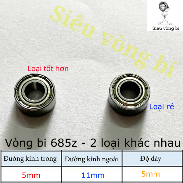 [2 แบบ] แบริ่ง - แบริ่ง รหัส 685zz - มาตรฐาน 5*11*5mm