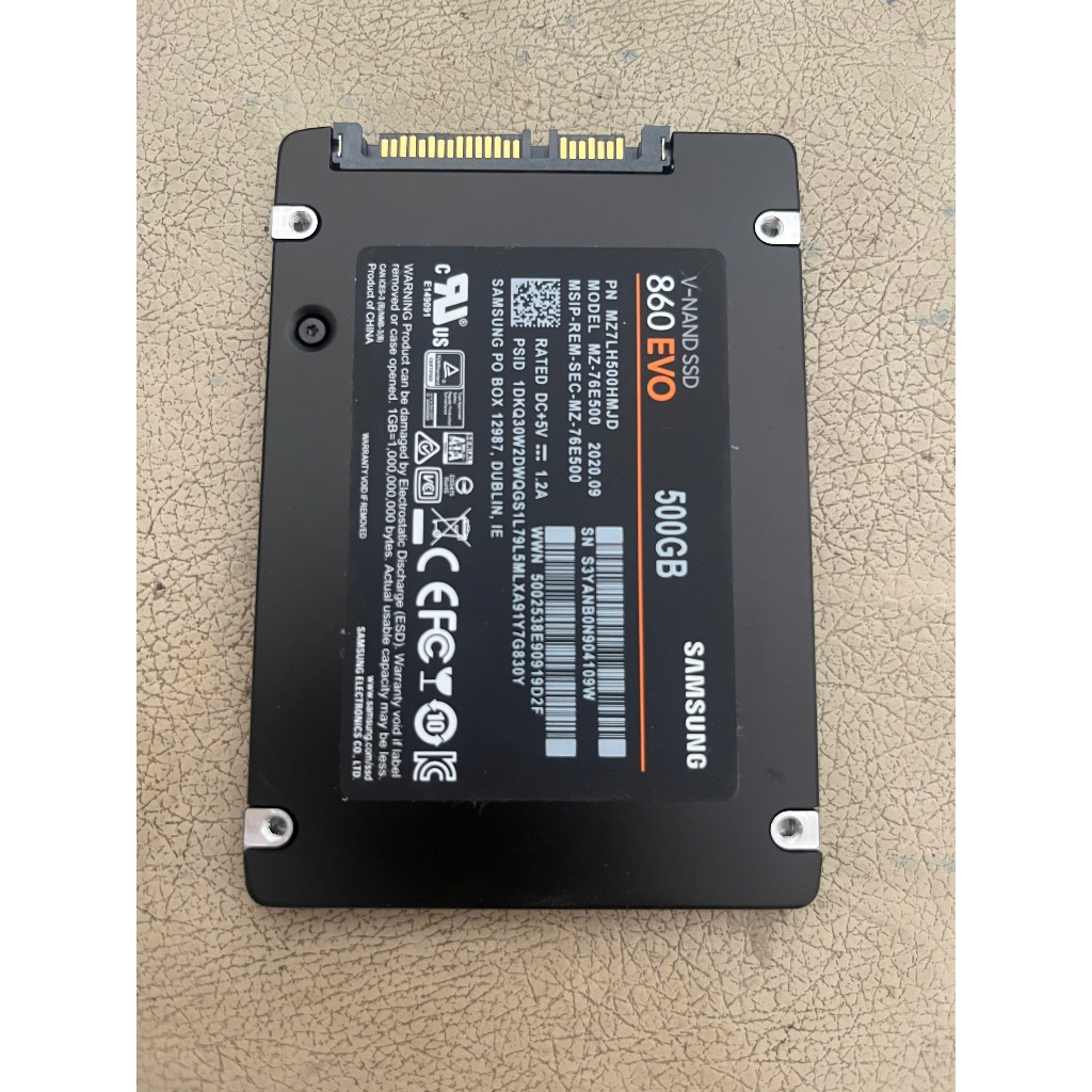 SSD 2.5 500G SAMSUNG 860 evo MZ-76E500 ของแท้ ZIN KIT สุขภาพดีกว่า 90%
