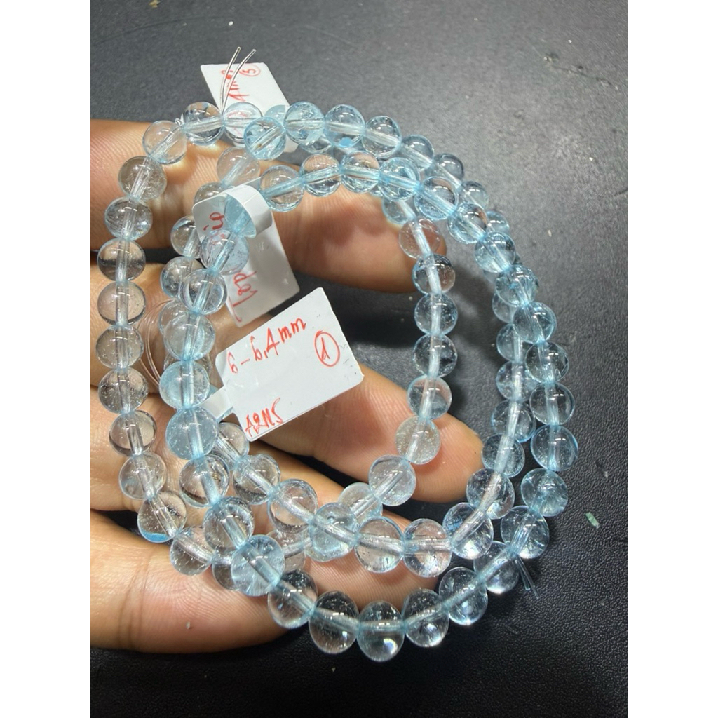 (A2115)(6-4.6mm)สร้อยข้อมือ T.opaz สีเขียว ไซส์ vip 6-4.6mm