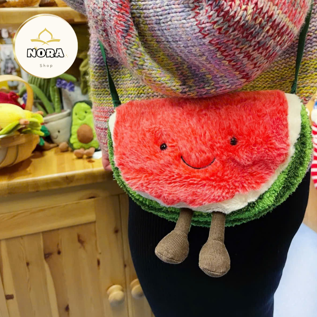 JELLYCAT Amuseables Watermelon Bag - JELLYCAT Cute Watermelon Crossbody Bag Full Tag + Free Tag Dust