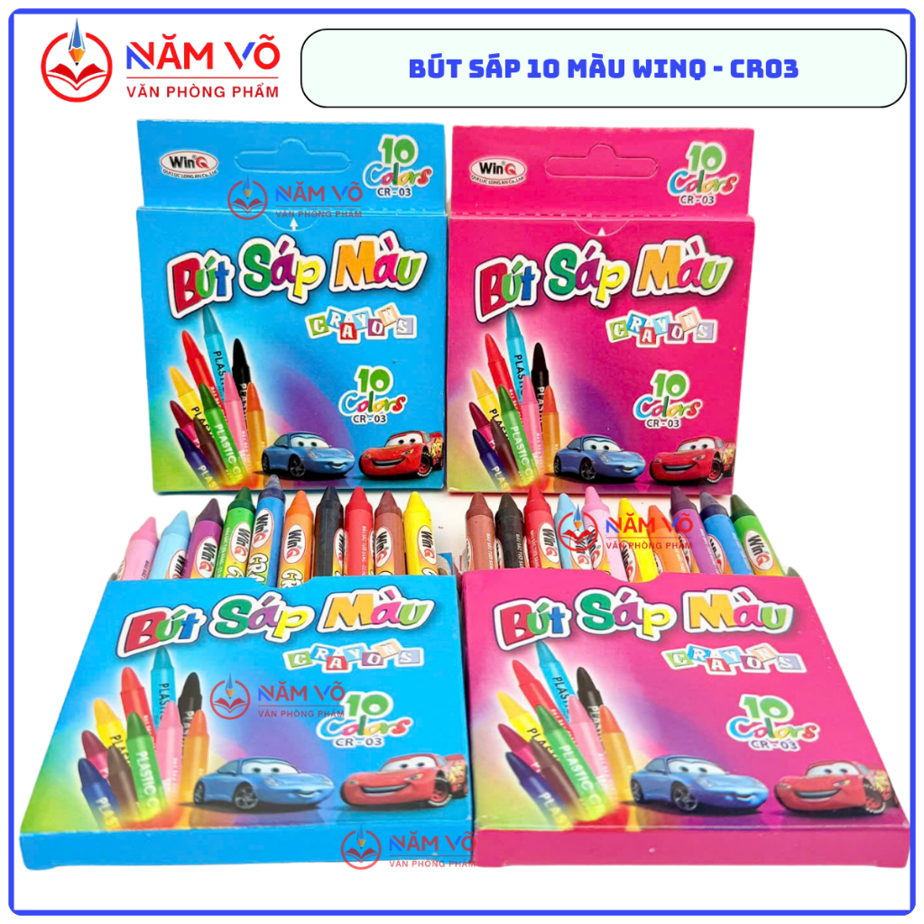 ขายส่ง _ [ CR03 ] LOT OF 10 กล่อง เทียนหอม 10 สี / เทียนหอม / ปากกาสี / ดินสอสี 10 สี Win Q Crayon C