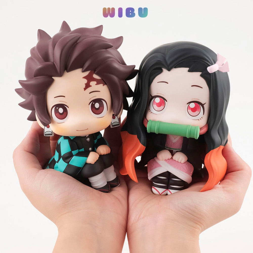 Kimetsu No Yaiba - Demon Slayer Tanjirou vs Nezuko chibi รุ่นสูง 9 ซม. รูปดาบสังหารปีศาจ