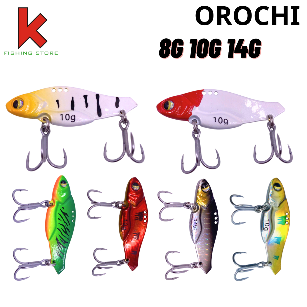 OROCHI 2024 ปลาเหล็ก Lure ของแท้ UA Hard Blade 4X สแตนเลสเปลี่ยนสีเมื่อแสงแดดขนาด 8g 10g 14g