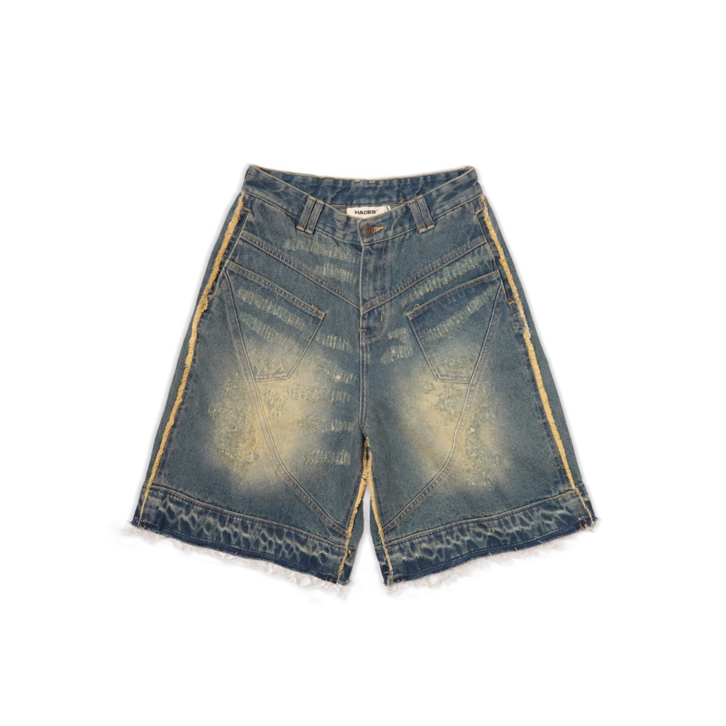 HADES Groovy Wash Jean Shorts - ของแท้ HADES Brand - กางเกงยีนส์ขาสั้น unisex