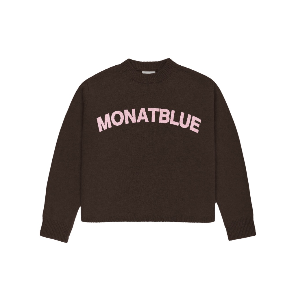 MONAT BLUE เสื้อสเวตเตอร์ขนกระต่ายซิกเนเจอร์ถัก