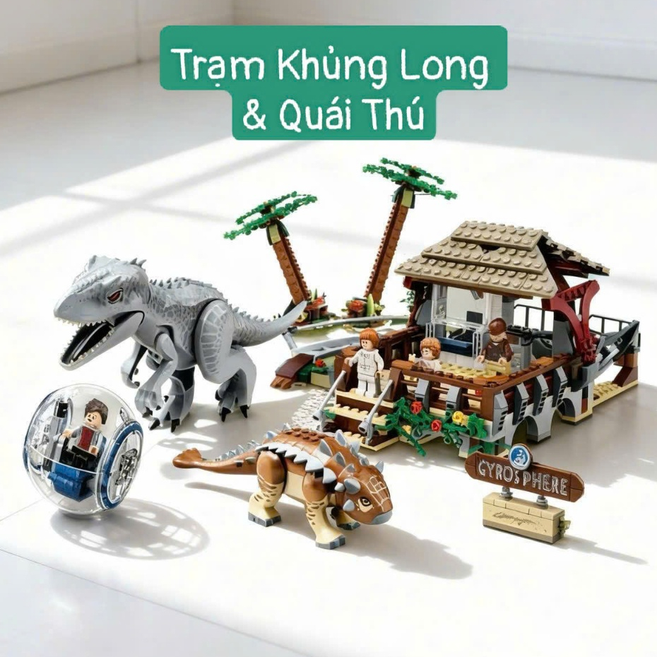 ของเล่นโมเดล - Gyrosphere Dinosaur Station & Tyrannosaurus Rex รุ่น 76102 566 ชิ้น