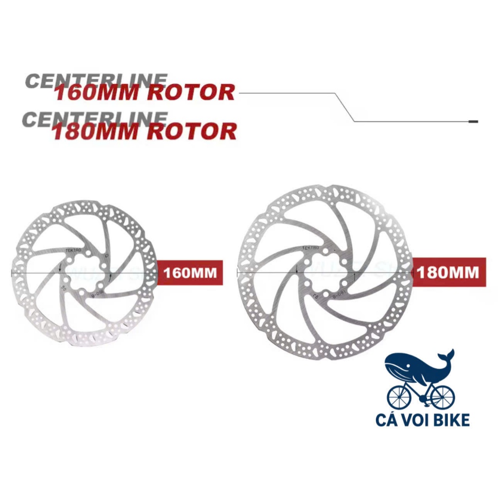 TEKTRO 160-180mm จานเบรกจักรยาน tektro แท้ จานเบรกจักรยาน tektro คุณภาพสูง TEKTRO BIKE DISC BRAKE