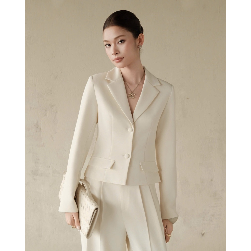 RUBIES Joyce Blazer - เสื้อแจ็คเก็ตเสื้อเบลเซอร์ผ้าลินินอิตาลีสําหรับผู้หญิงแขนสั้นแขนยาว
