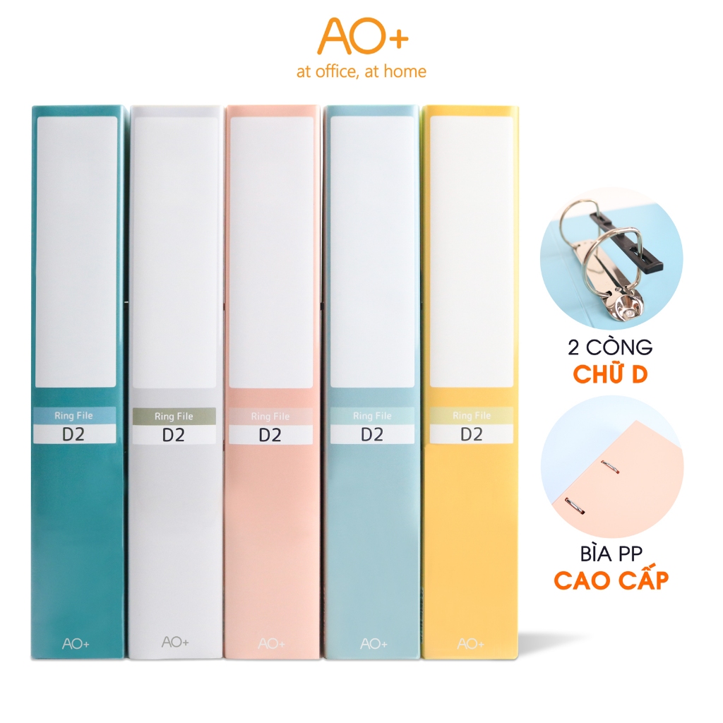 D2 Switch ON AO+ Cuff Cover, พลาสติก PP/ A4, แหวน 2 D (3.5 ซม./ 5 ซม.)