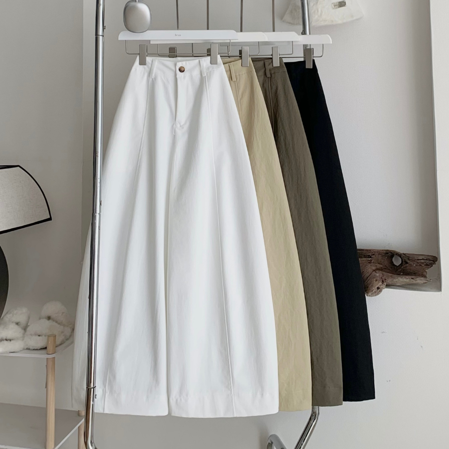 WIDE-LET KAKI PANTS ในผ้า KAKI SMOOTH WELD - HIME - 3572 - JEMCLOSET