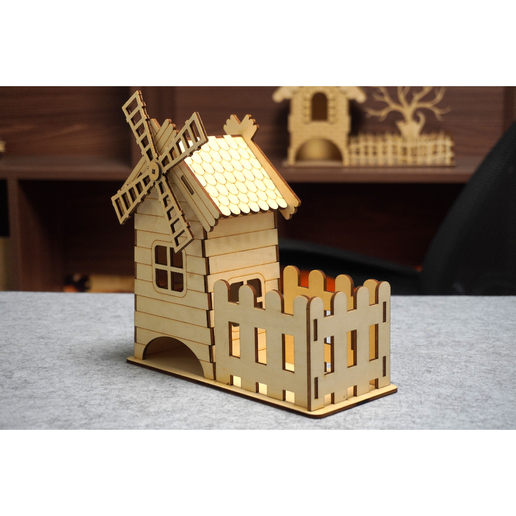 HDLaser DIY-home บ้านสําเร็จรูป รุ่น HDH004(22x10x20ซม.)