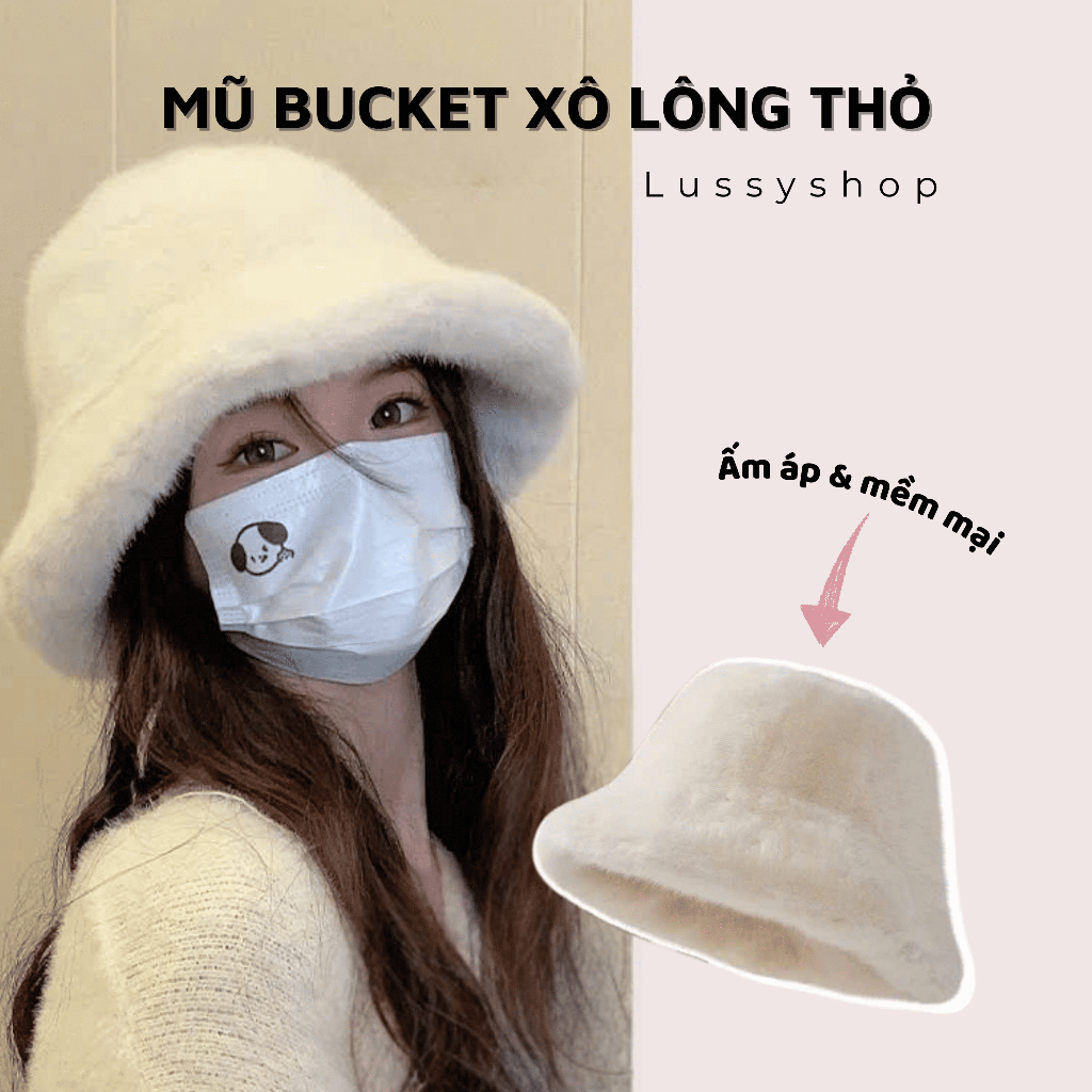 ใหม่หมวกถังขนกระต่ายสีขาวนุ่มและอบอุ่นพร้อมซับในด้านในหมวกขน Vline ฤดูหนาวแฟชั่นน่ารัก 2025