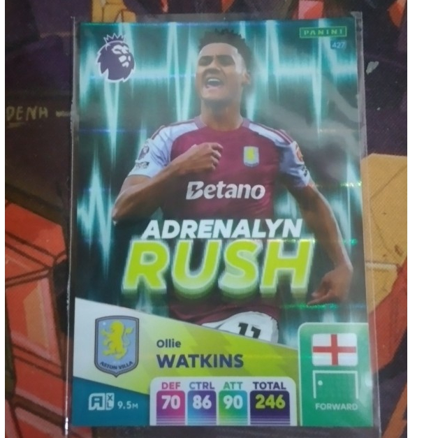 Ollie Watkins Adrenalyn Rush 427 การ์ดผู้เล่น (Aston Villa) Panini Adrenalyn XL 2024/25
