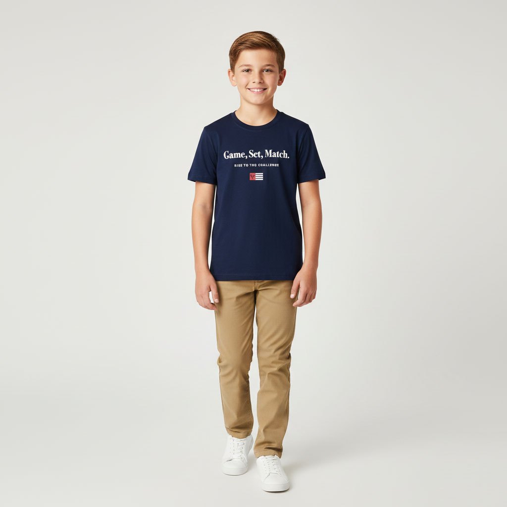 เสื้อยืด Marron สําหรับเด็กผู้ชาย คอปกกลม ดีไซน์ไดนามิก ความปลอดภัยสากล OEKO-TEX | CORÈLE SB-008