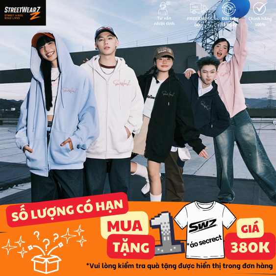 [ CLASSIC STREEWEARZ Crab Leg Felt Zip Hoodie Simple Unisex Local Brand Casual JK02