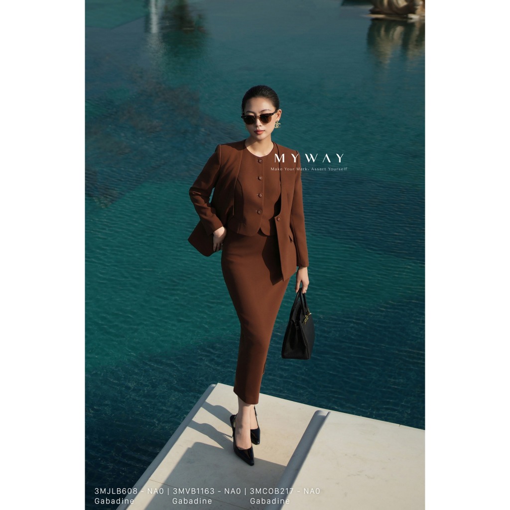 MY WAY Slim Fit ชุดเสื้อกั๊กและกระโปรงแขนยาว 3MJLB608W - 3MVB1163W - 3MCOB217W - NA0