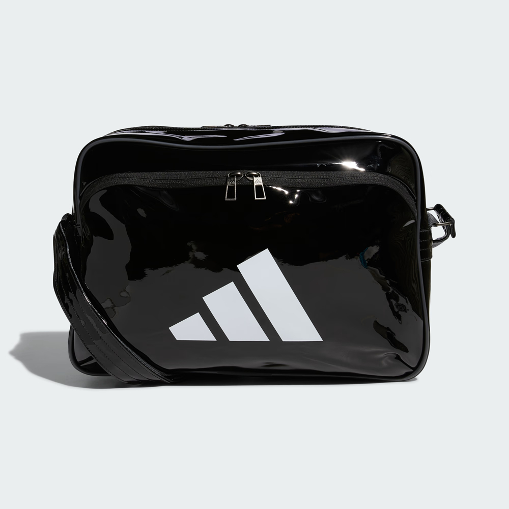 Adidas Shiny Leather Crossbody Bag - สีดํา - IB0299
