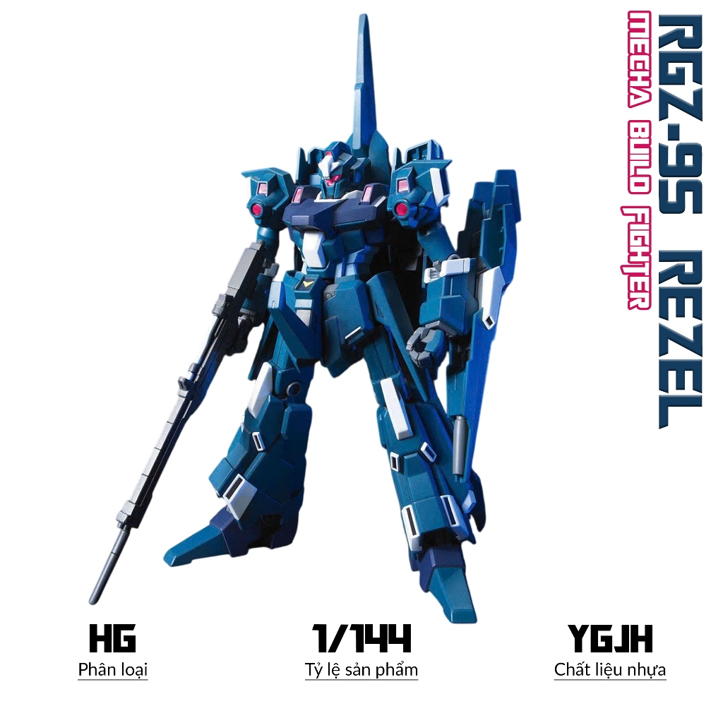 โมเดล HG RGZ-95 ReZEL, 1/144 Mecha, ของเล่นประกอบพลาสติก