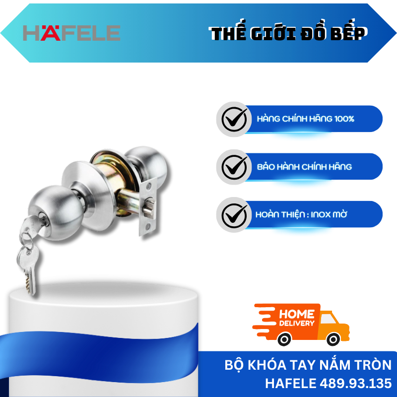 HALEFE ชุดล็อคมือจับกลม 489.93.135 ใช้สําหรับประตู WC (เฉพาะสลักด้านในไม่มีกุญแจ) HOT - TGB