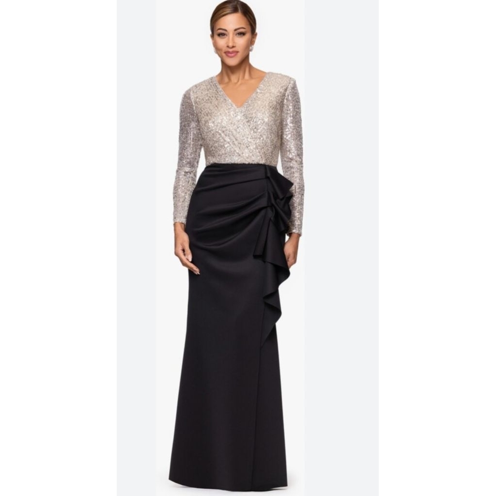 SA XSCAPE ชุดราตรีเลื่อมแขนยาว ไซส์ 12