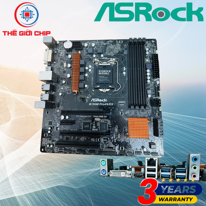 เมนบอร์ด (บอร์ดหลัก) Asrock B150M Pro4/D3*Pro4S/D3 (4/slot DDR30) ชอบกล่องใหม่ 36 เดือนโดยซัพพลายเออ