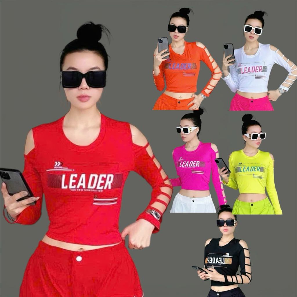 WOMENS TRAINING SHIRT ทําจากยางยืดเสื้อครอป zumba แอโรบิก สปอร์ตหลากสี
